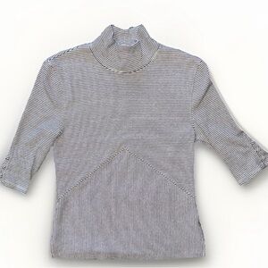 We the Free| Free People| Striped Mock-neck Fitted Striped Top Y2K Style